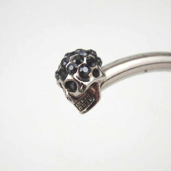 Authentic ALEXANDER McQUEEN Skull motif bangle bracelet metal/Rhinestone [Used] - Picture 6 of 10